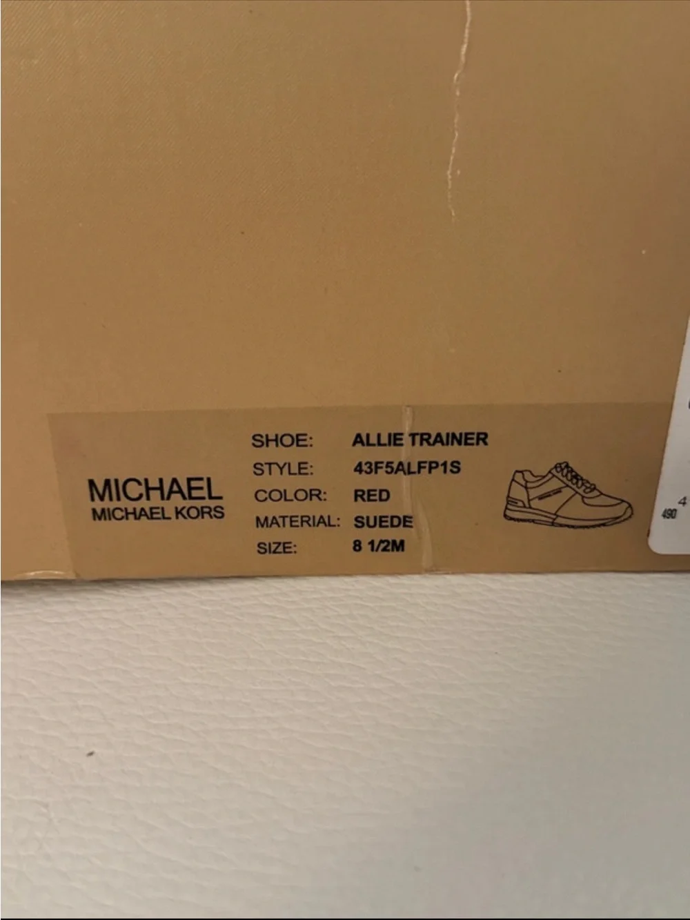 MICHAEL KORS RED & WHITE SUEDE LACE-UP SNEAKER